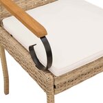 vidaXL Chaises de jardin avec coussin 4 Pièces Beige et blanc crème