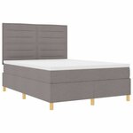 vidaXL Lit à ressorts avec matelas Taupe 140 x 190 cm tissu