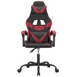 vidaXL Chaise de jeu Noir et rouge bordeaux Similicuir