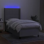 vidaXL Sommier à lattes de lit matelas LED Gris clair 80x200cm Tissu