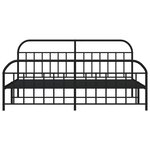 vidaXL Cadre de lit métal sans matelas avec pied de lit noir 200x200cm
