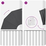 vidaXL Écran de confidentialité pour balcon Noir 115 x 115 cm tissu