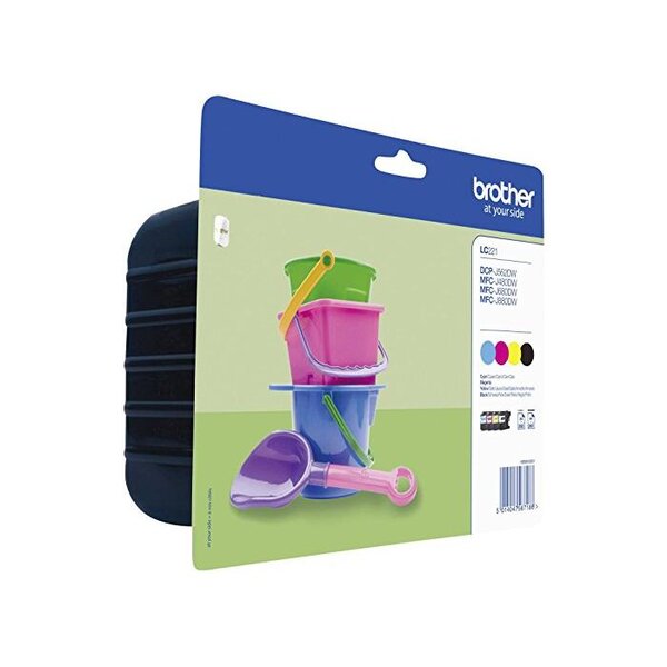 Cartouches d'encre Originales LC221 4 x 260 pages Multipack N / C / M /J BROTHER