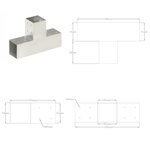 vidaXL Connecteurs de poteau 4 Pièces Forme en T Métal galvanisé 81x81 mm