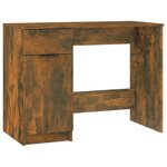 Bureau table poste de travail meuble d'ordinateur informatique étude chêne fumé 100 x 50 x 75 cm bois d'ingénierie brun 02_0023562