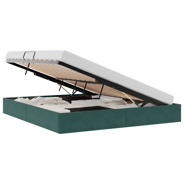 vidaXL Cadre de lit ottoman Vert foncé 180 x 200 cm Velours