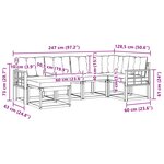 vidaXL Ensemble de canapés d'extérieur 6 Pièces Blanc et Beige