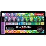 Etui carton de 10 surligneurs boss original arty - couleurs froides stabilo