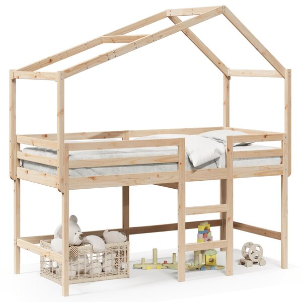 vidaXL Lit superposé avec échelle et toit sans matelas 90x190 cm
