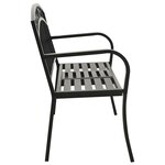 vidaXL Banc de jardin avec table Noir 120 cm Acier