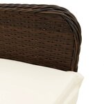 vidaXL Ensemble de bistro de jardin 7 Pièces coussins marron poly rotin