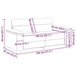 vidaXL Canapé à 2 places gris clair 140 cm tissu