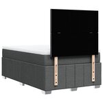 vidaXL Sommier à lattes de lit avec matelas gris foncé 120x190cm tissu