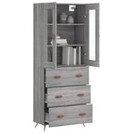 vidaXL Buffet haut Sonoma gris 69 5x34x180 cm Bois d'ingénierie