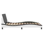 vidaXL Cadre de lit avec LED sans matelas Zadar blanc et noir 140x190 cm