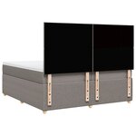 vidaXL Sommier à lattes de lit avec matelas Taupe 200x200 cm Tissu