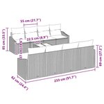 vidaXL Ensemble de canapé de jardin 7 Pièces Beige  Gris 55 x 55 x 37 cm