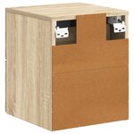 vidaXL Cabinet de chevet mural 2 Pièces Chêne Sonoma 34 5 x 33 x 40 cm