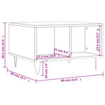 vidaXL Table basse Chêne fumé 60x50x36 5 cm Bois d'ingénierie