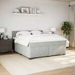 vidaXL Sommier à lattes de lit et matelas Gris clair 200x200cm Velours