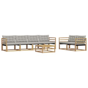 vidaXL Ensemble de canapés d'extérieur 7 pc Blanc et gris clair