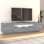 vidaXL Meuble TV avec lumières LED Sonoma gris 160x35x40 cm
