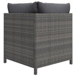 vidaXL Salon de jardin 8 Pièces avec coussins Résine tressée Gris