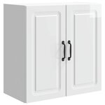 vidaXL Armoire Murale 59 x 31 x 60 cm Bois d'ingénierie Blanc brillant