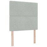 Lit vidaXL Gris clair 90x200 cm Velours