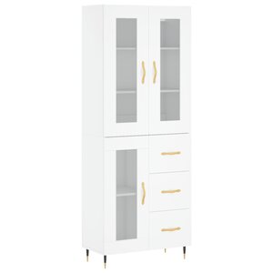 vidaXL Buffet haut Blanc 69 5x34x180 cm Bois d'ingénierie