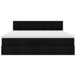 VidaXL Cadre de lit ottoman avec matelas noir 160x200 cm tissu