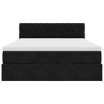 VidaXL Cadre de lit ottoman avec matelas noir 140x200 cm velours