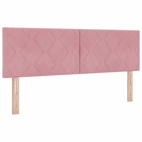 vidaXL Tête de lit LED   blocs diamant rose  160 cm  en velours.