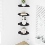 vidaXL Étagère Flottante d'Angle 4 pc Noir 15 x 15 x 2 cm