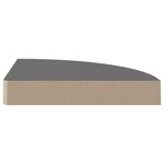 vidaXL Étagères d'angle flottantes 2Pièces gris brillant 25x25x3 8cm MDF