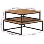 vidaXL Tables basses gigognes 2 Pièces Bois d'acacia massif