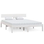 vidaXL Cadre de lit sans matelas blanc bois massif 140x200 cm
