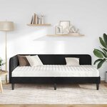 vidaXL Cadre de lit d'angle avec matelas Noir 90 x 200 cm Velours