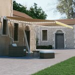 vidaXL Auvent automatique capteur de vent/LED 400x300cm Jaune et blanc