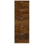 vidaXL Armoire à chaussures Chêne fumé 59x17x169 cm Bois d'ingénierie