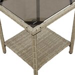 vidaXL Canapé de jardin table et coussins en forme de L gris clair