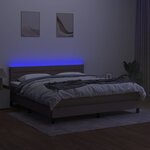 vidaXL Sommier à lattes de lit et matelas et LED Taupe 160x200cm Tissu