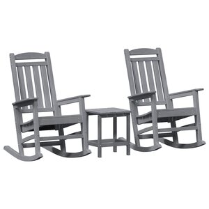 vidaXL Chaise à bascule 3 Pièces Gris clair Polyéthylène