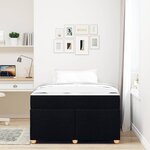 vidaXL Cadre de lit avec matelas avec matelas Noir 120 x 200 cm tissu