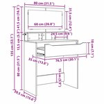 vidaXL Tables de maquillage pour chambre Blanc 80 x 39 6 x 135 cm