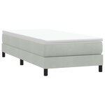 vidaXL Sommier à lattes de lit et matelas gris clair 80x210 cm velours
