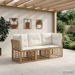 vidaXL Ensemble de canapés d'extérieur Naturel Polyester
