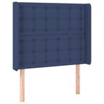 vidaXL Sommier à lattes de lit matelas et LED Bleu 80x200cm Tissu