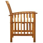 vidaXL Chaises à manger de jardin lot de 3 et coussins Bois d'acacia