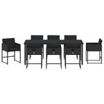 vidaXL Ensemble de dîner de jardin de 9 pièces avec coussins en rattan poly noir
